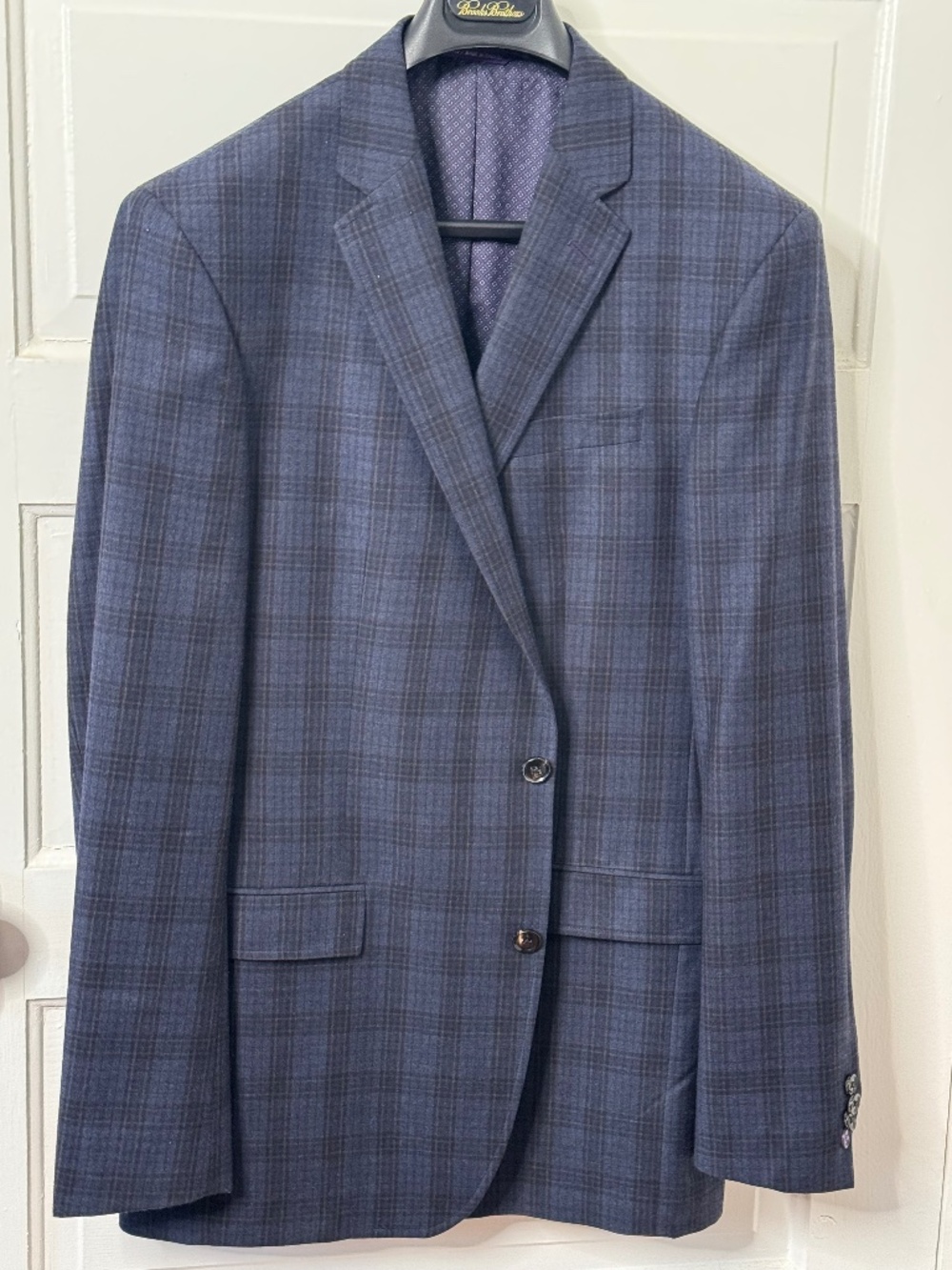 Ted Baker London 42L Blue Plaid Wool Sport Coat Blazer